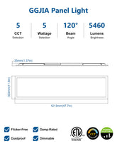 Led Ceiling Panel Light 40W 1FTx4FT 2Pack, 5200lumens, Selectable Wattage & CCT, AC 120-277V